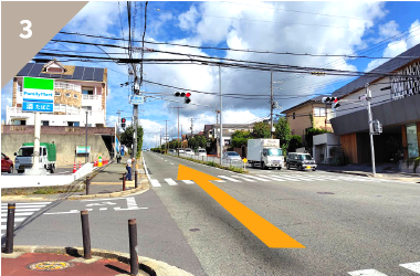 伊丹方面からリノベーションモデルハウス「THREEi」へのアクセスルート