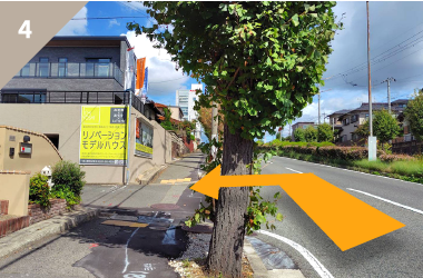 伊丹方面からリノベーションモデルハウス「THREEi」へのアクセスルート