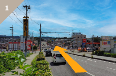 猪名川方面からリノベーションモデルハウス「THREEi」へのアクセスルート