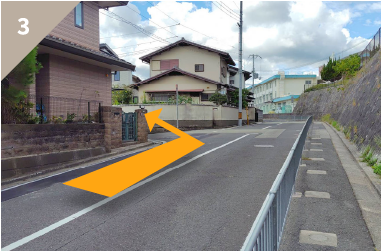 猪名川方面からリノベーションモデルハウス「THREEi」へのアクセスルート